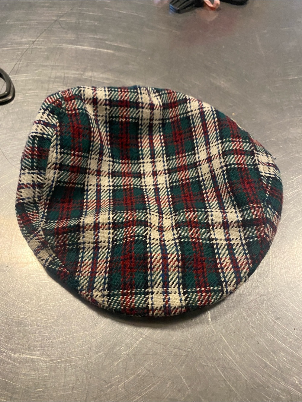 Vintage Town Talk Tartan Plaid Adjustable Newsboy Cabbie Hat w/Snap OSFM